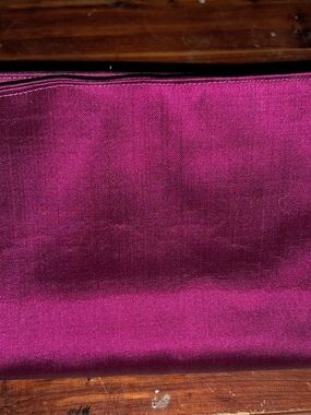 Satin Wristlet Clutch in Deep Magenta